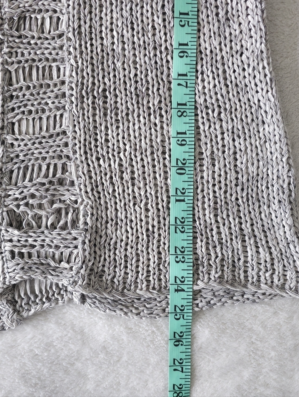 Dynamite Knit Short Sleeve Sweater Top โ Size XS โ Grey Open Knit - Picture 9 of 16
